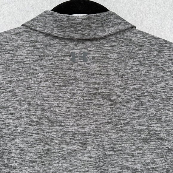 Under Armour Mens HeatGear Golf Polo Shirt Size XL Heathered Gray Loose Fit EUC - Picture 5 of 10